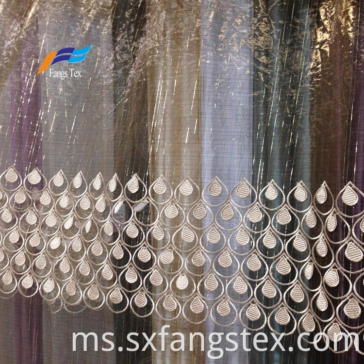 Fancy Embroideted Sheer Voile Window Curtain Fabric 2